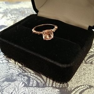 14k Rose Gold Morganite Art Deco Ring